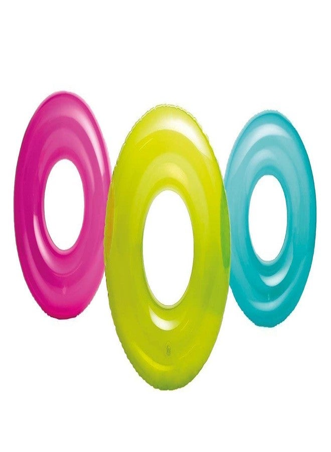 PRISMAXIC Inflatable Shiny Swim Tube Ring - Blow Up Floating Tube Raft Tube for Swimming Pool Beach for Age 8+ - Multi Color - Image 1